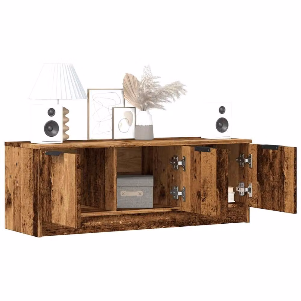 Berkfield Home Rustic Old Wood TV Cabinet in Brown, W/D/H: 102 x 35 x 36.5 cm – 2