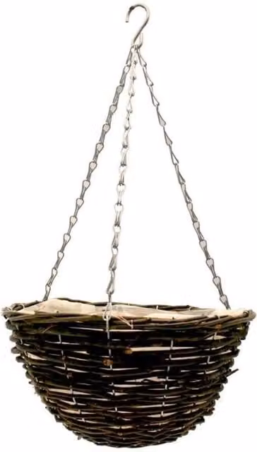 KDMD 2 Pack Round Rattan Hanging Baskets in Brown, Diameter: 30.48 cm