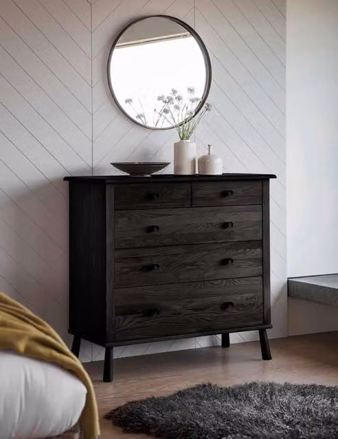 Gallery Direct Wycombe 5 Drawer Chest in Black