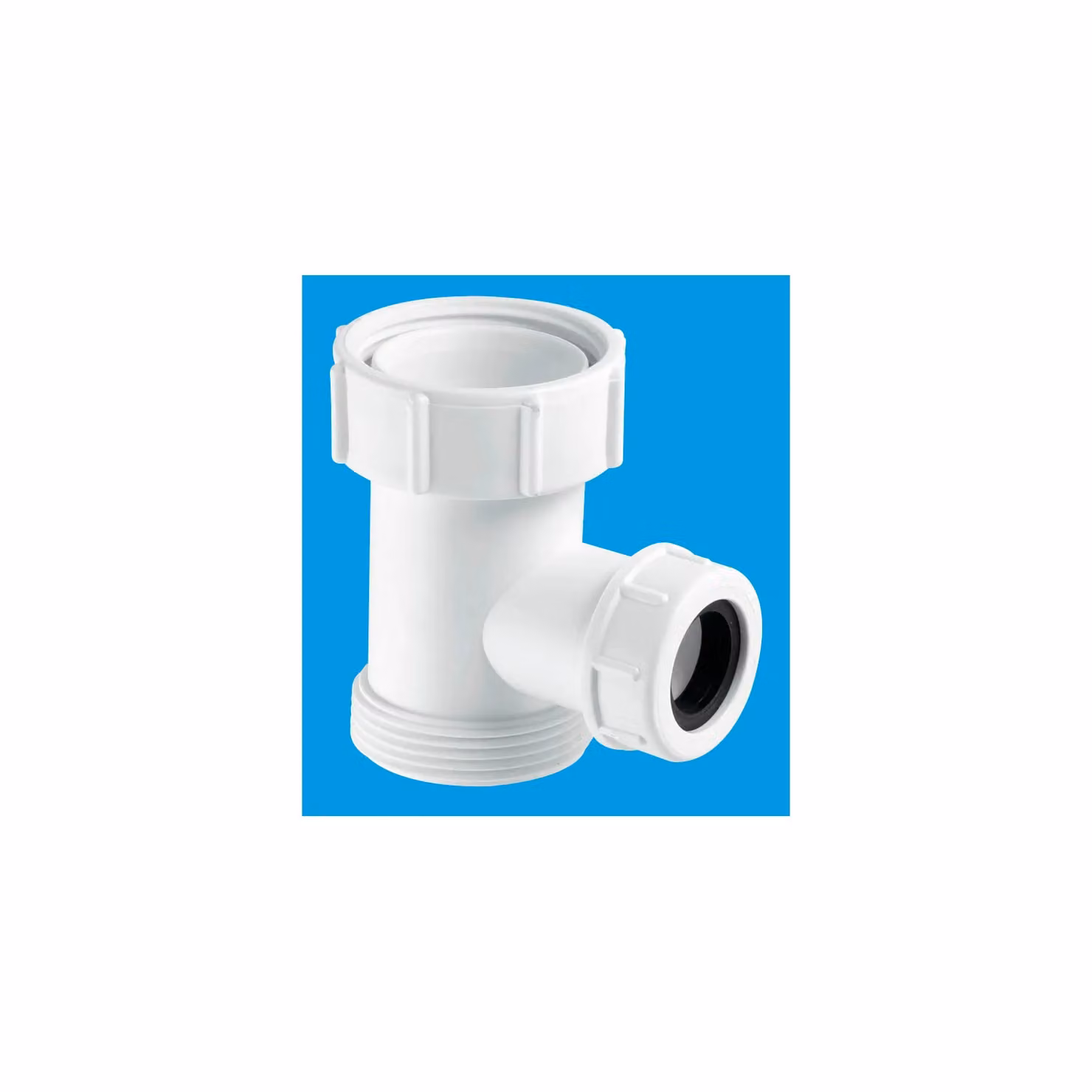 McAlpine V33S-22 White Tee Piece with 1.5 inch BSP Nut and 1.5 inch BSP Thread – 2