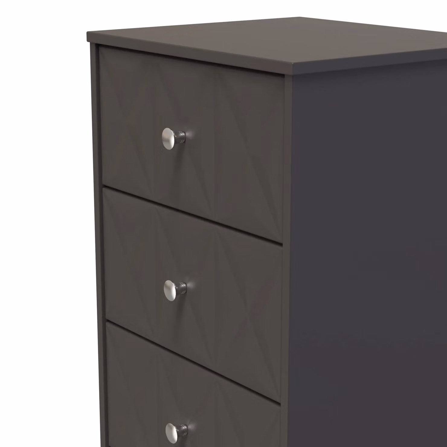 Ready Assembled 2 U Memphis 5 Drawer Tall Bedside Cabinet in Dark Grey – 3