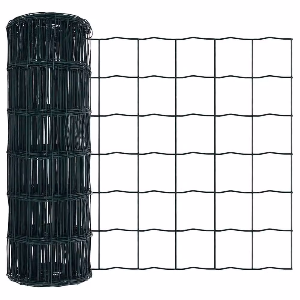 Berkfield Home Euro Fence with 13 Spike Posts, Green Galvanised Steel, 0.6 x 25 m – 5