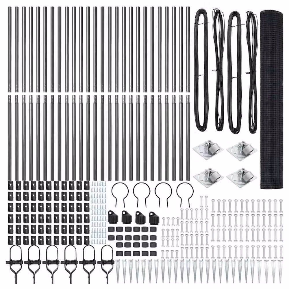 Berkfield Home Modern Welded Wire Fence with 13 Spike Posts, Grey Steel, 1.4 x 50 m – 4