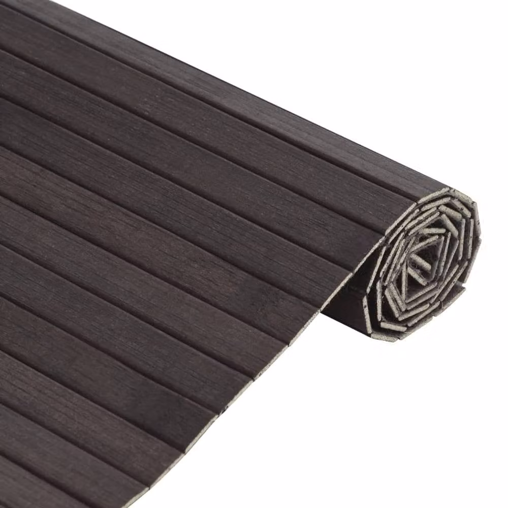 Berkfield Home Square Bamboo Rug in Brown, W/D/H: 100 x 100 x 1 cm – 4