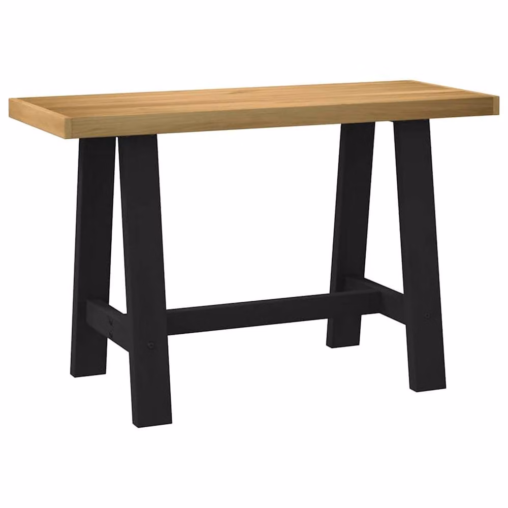 Berkfield NOAIN Writing Desk in Brown Solid Wood Pine with A-Shaped Legs, W/D/H: 120 x 50 x 75 cm – 2