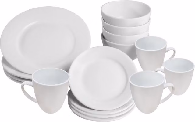 Maison & White 16 Piece White Porcelain Dinner Service Set