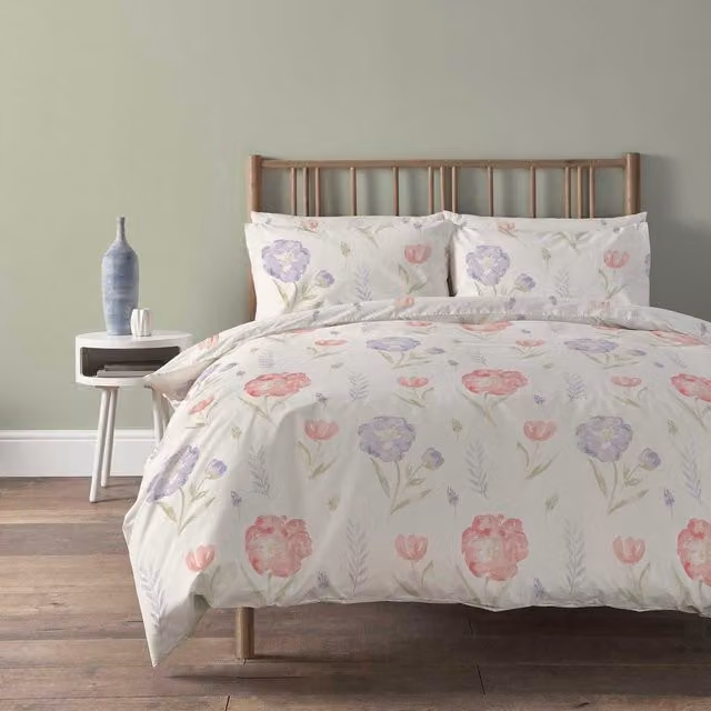 NewEdgeBlinds Floral Printed Duvet Cover Set in Grey, Yellow and Multicolour, 90 x 200 cm