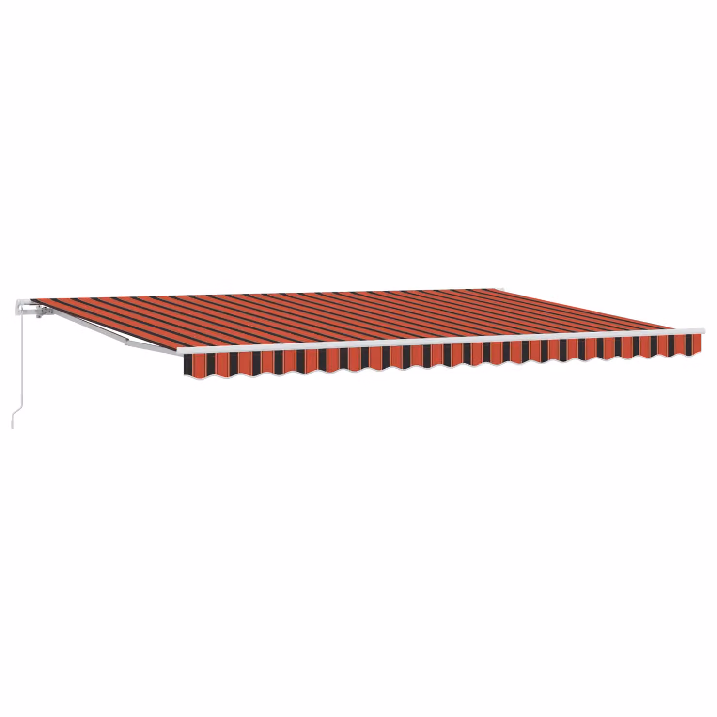 Berkfield Home Manual Retractable Striped Awning in Red, Orange and Brown, W/D/H: 500 x 300 x 300 cm – 2