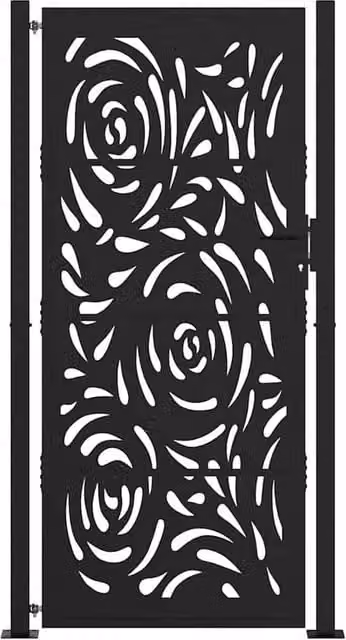 Berkfield Home Beautiful Steel Garden Gate in Black, W: 105 cm, H: 205 cm – 1
