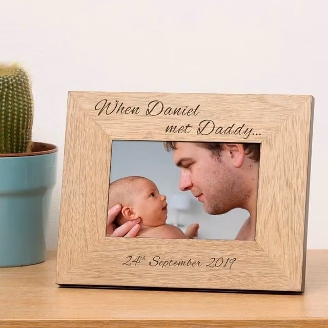 Uniqueful Personalised When Met Wood Picture Frame, Brown, W/H: 10 x 15 cm
