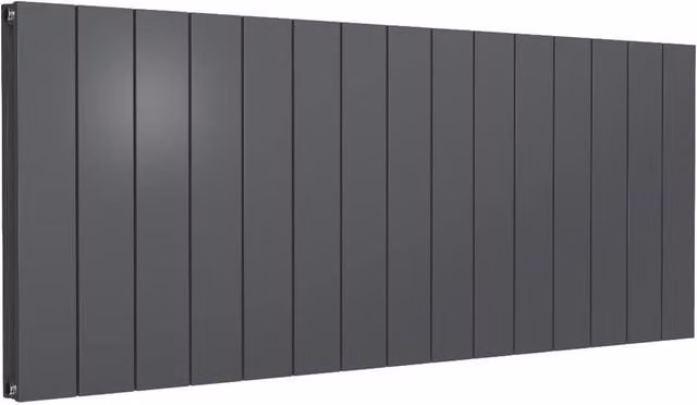 Bathroom Kingdom Casina Anthracite Double Flat Panel Horizontal Radiator in Grey, W: 142 cm, H: 60 cm
