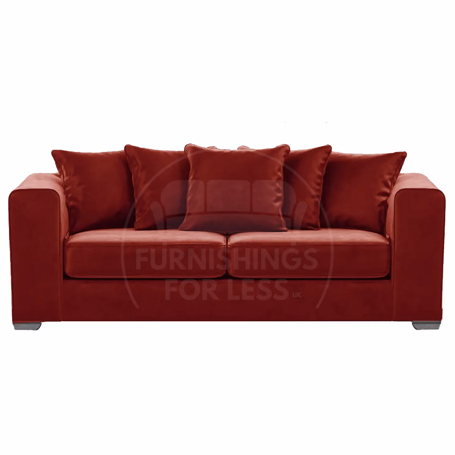 Furnishings For Less UK Ella Red Plush Velvet 3 and 2 Seater Sofa Set – 2