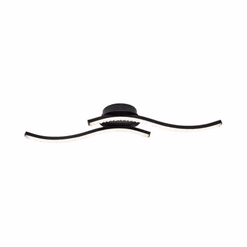 Cosylyte Kenworth Modern Wavy Beaded LED Ceiling Light, Matt Black, W: 54 cm, D: 12 cm, H: 8.5 cm – 1