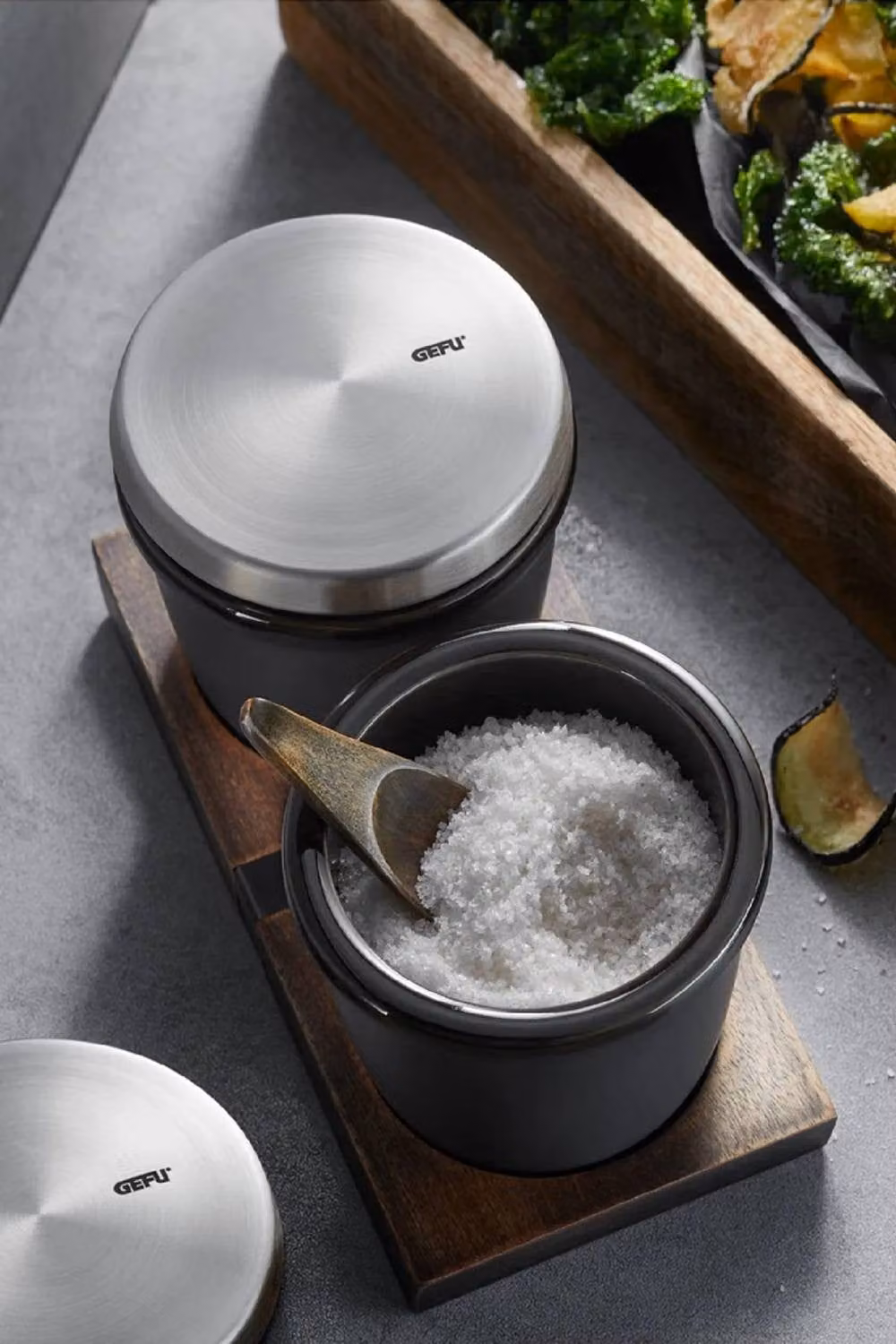 Gefu X-Plosion Airtight Salt or Herb Pot in Silver – 4