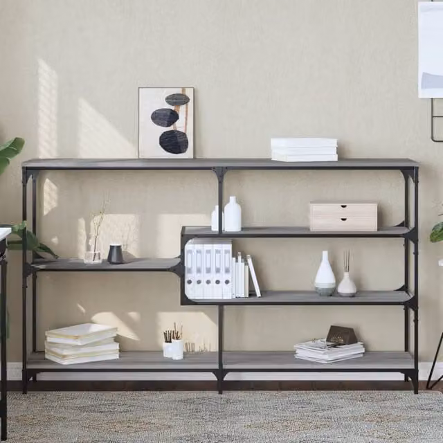 Berkfield Home Grey Sonoma Console Table, W/D/H: 160 x 32 x 95 cm