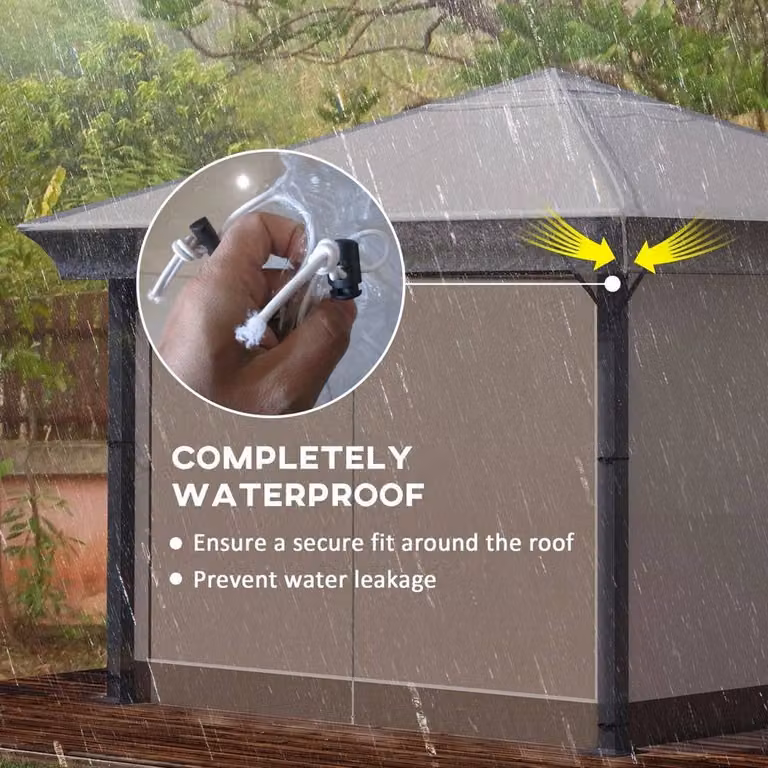 Kelvenix Transparent PVC-Coated Waterproof Gazebo Protective Rain Cover, Width: 100 cm