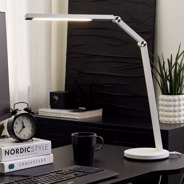 Wyld and Coco White LED Desk Lamp with Touch Control and Stepless Dimming