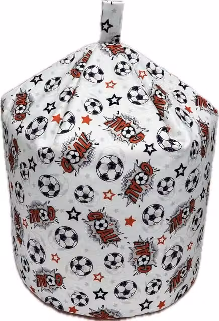 Kaikoo White Goal Print Fabric Beanbag with Carry Handle