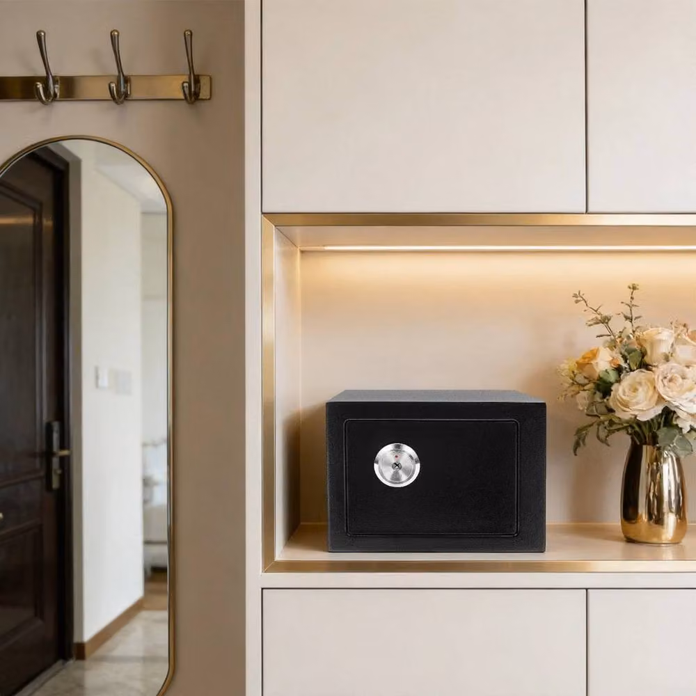 Kelvenix Black Metal Mechanical Safe with Key for Securing Cash and Valuables – 3
