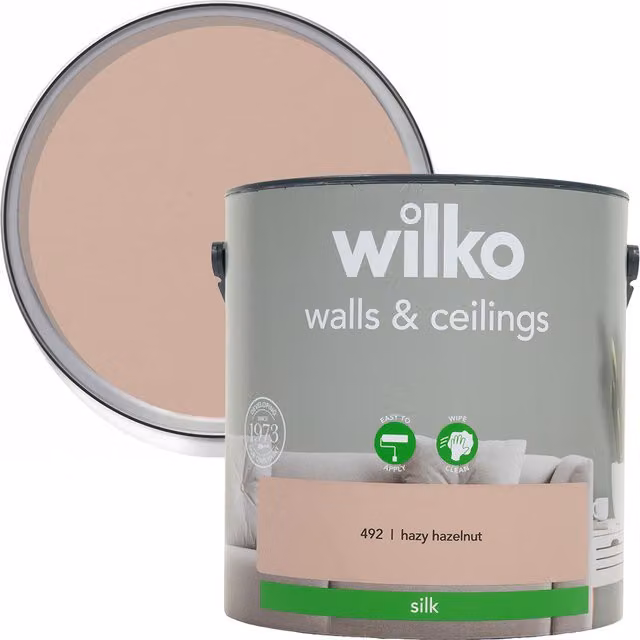 wilko Walls and Ceilings Silk Emulsion Paint in Hazy Hazelnut (Brown/Beige)