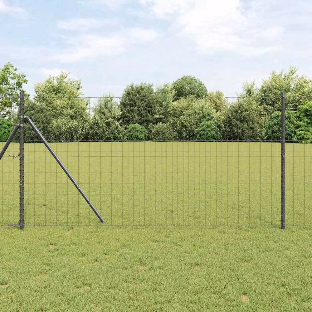 Berkfield Home Grey Euro Steel Fence, H: 1.2 m x L: 10 m – 2