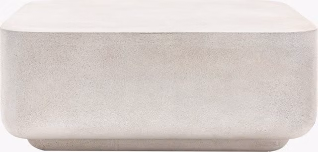Perch & Parrow Grecia Rectangular Coffee Table in White Matt Concrete Stone Finish