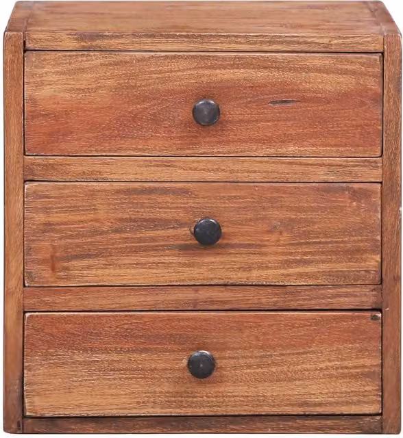 Berkfield Home Bedside Cabinet with 3 Drawers in Brown Solid Reclaimed Wood W/D/H: 35 x 25 x 35 cm – 1