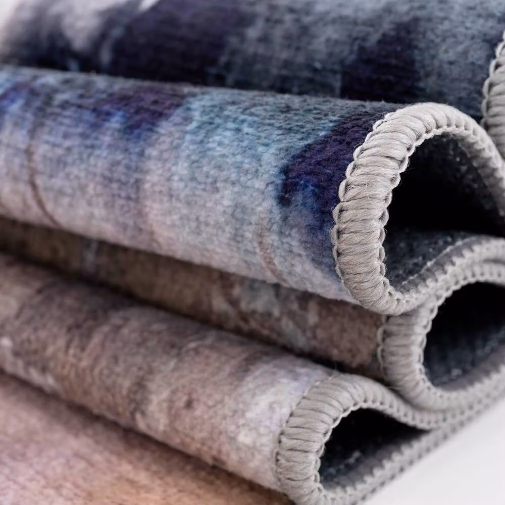 Kukoon Navy and Grey Abstract Modern Washable Rug, W 80 cm x L 150 cm – 7
