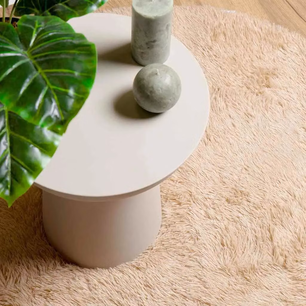 Berkfield Home NAVARRA Shaggy High Pile Rug, Beige, W/D/H: 160 x 160 x 1 cm – 2