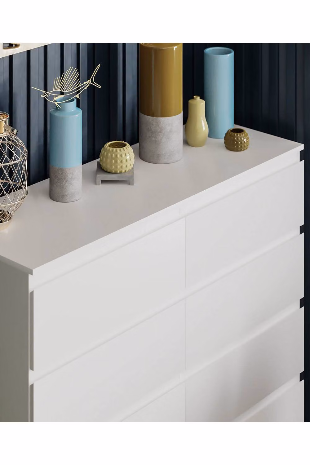 Vida Designs Denver 8 Drawer Storage Chest in White – 3