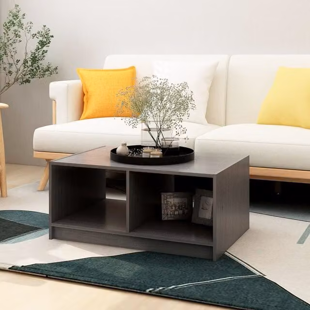 Berkfield Home Modern Grey Rectangular Coffee Table in Solid Pinewood, W: 75 cm, D: 50 cm, H: 33.5 cm – 1