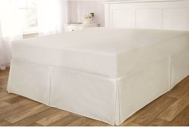 Rapport Home Single Polycotton Fitted Valanced Bed Skirt in Cream