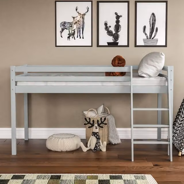 Vida Designs Sydney Bunk Bed in Grey and Yellow Solid Wood