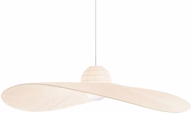 Ideal Lux Madame 1 Dome Suspended Ceiling Pendant Light in Ivory/White, Diameter: 43.0 cm