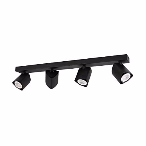 Netlighting Merusa Modern Black Metal Ceiling Spotlight Bar with GU10 Fitting