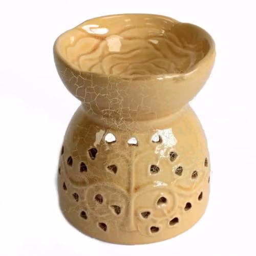 KDMD Tree of Life Ceramic Oil Burner in Yellow – 1