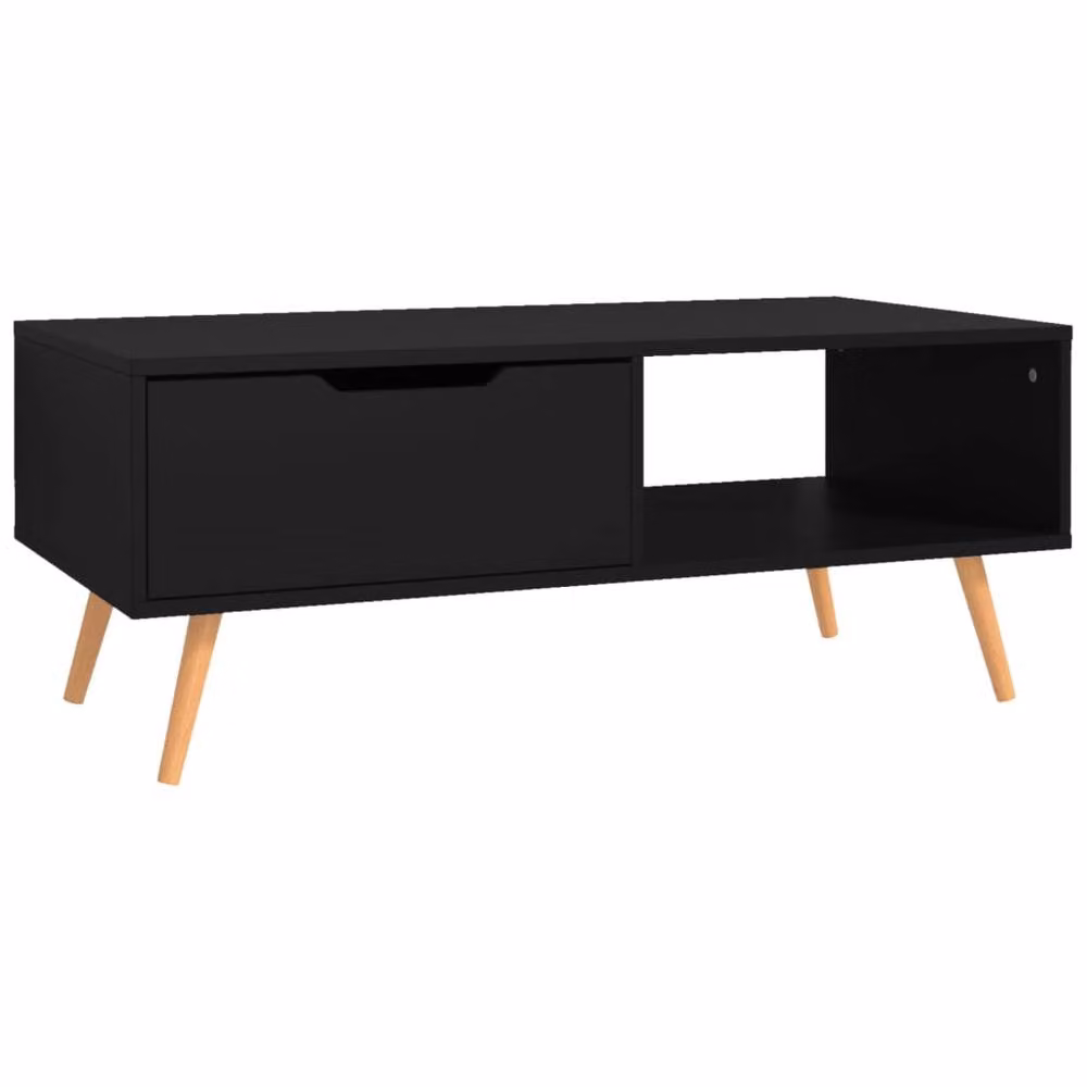 Berkfield Home Elegant Rectangular Coffee Table in Black, W/D/H: 100 x 49.5 x 43 cm – 2