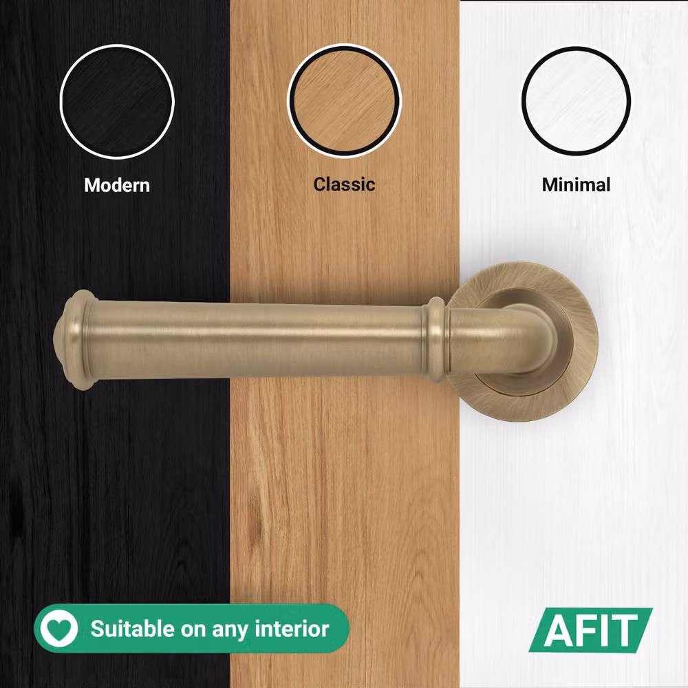 AFIT Antique Brass Rosette Set and Internal Door Handle Latch in Bronze, 4 Pack – 5