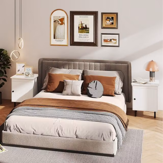 Costway Set of 2 Modern White Bedside Tables