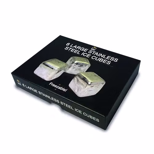 Bar Originale Rocks of Steel Reusable Ice Cubes, Pack of 6, Silver – 1