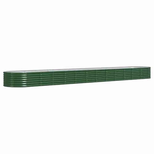 vidaXL Galvanised Steel Planter, Green, W: 512 cm, H: 80 cm, D: 36 cm
