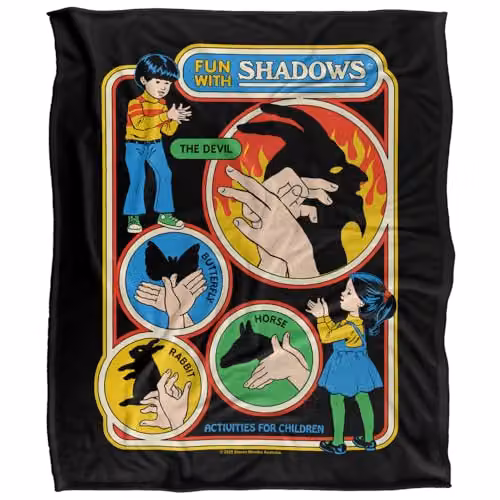 Steven Rhodes Fun With Shadows Multicolour Super Soft Fleece Throw Blanket W/D/H: 152 x 127 cm – 6
