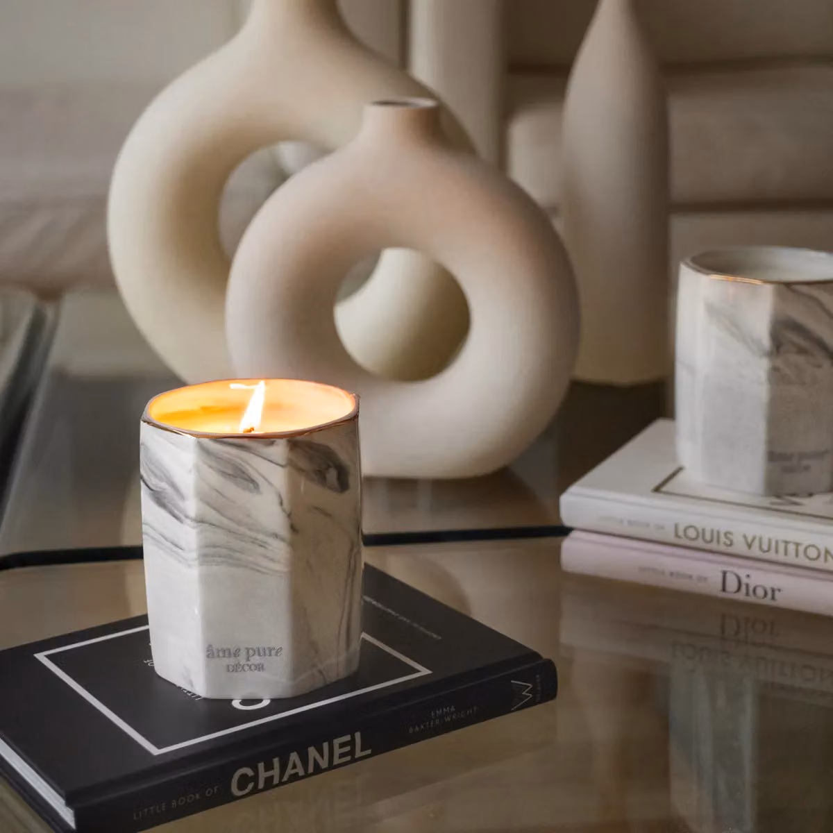 âme pure Powdery Vanilla & Chocolate Soy Wax Scented Candle in White Ceramic – 2