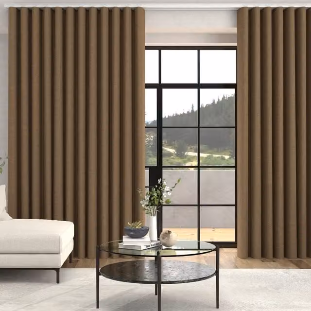 Terrys Jillian Soft Plain Made To Measure Blackout Wave Curtains in Tan
