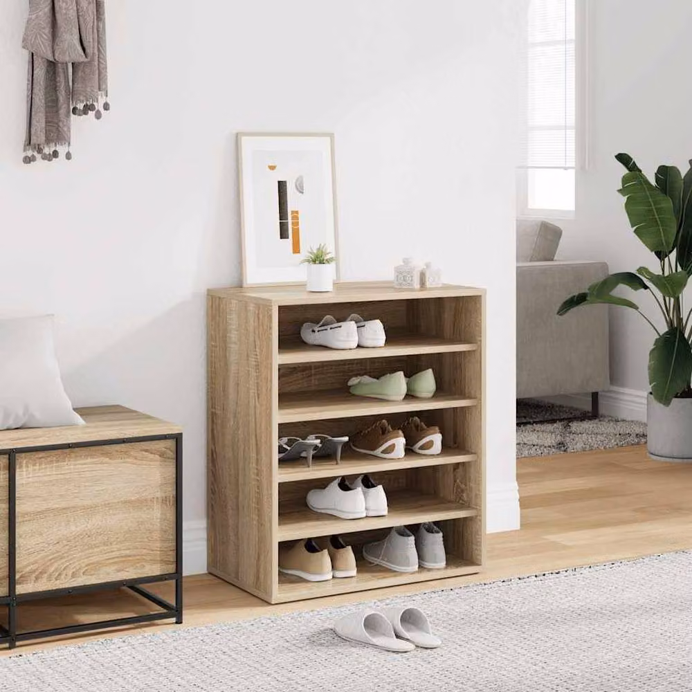 Berkfield Home Sonoma Oak Shoe Cabinet in Brown, W/D/H: 60 x 35 x 70 cm – 2