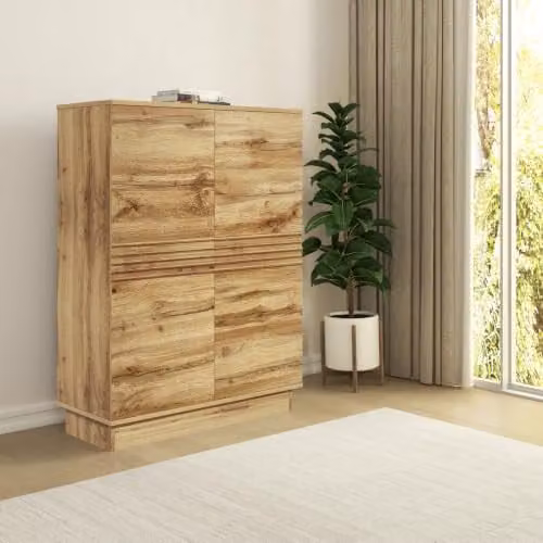 Dorel Home Toro Highboard with 2 Hinged Doors in Brown, H 120 x W 90 x D 38 cm – 1