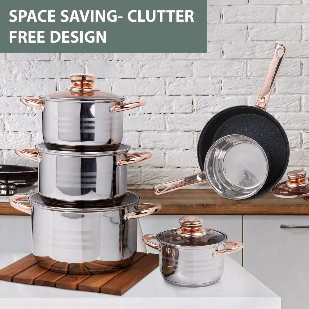 PAWNORA 12-Piece Stainless Steel Cookware Set in Silver – 4