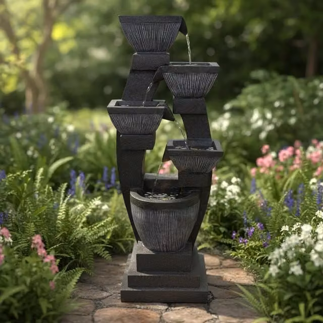 Tranquility Grey Antique Stone Cascade Mains Water Feature