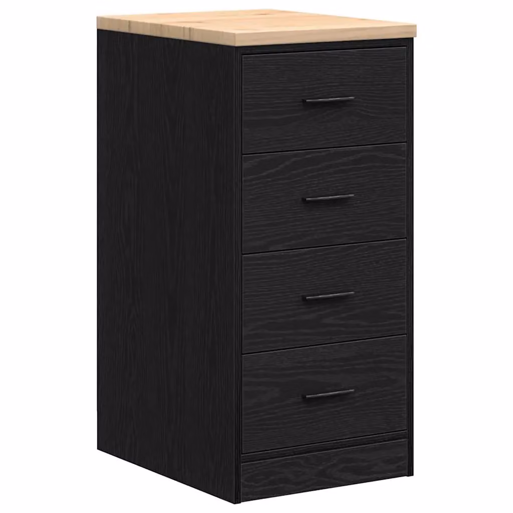 Berkfield Home Garage Storage Cabinet in Black Solid Pine, W/D/H: 40 x 51 x 85 cm – 2