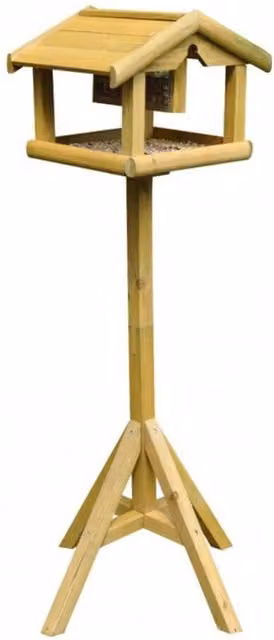 Garden Mile Wooden Bird Table Feeder in Brown
